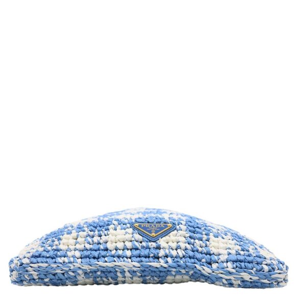 Prada  Embroidered Logo Yarn Raffia Crochet Tote Bag Multicolor - Picture 10 of 12